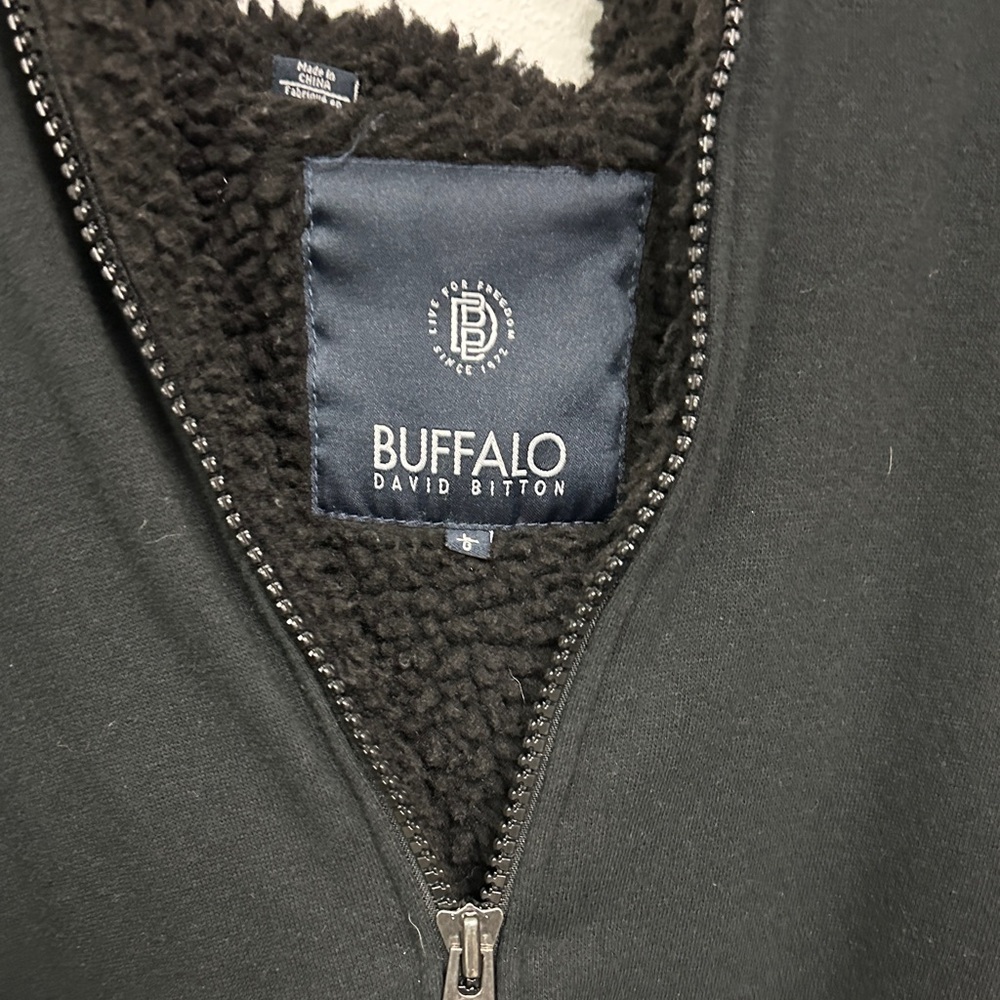 Buffalo David Bitton Sherpa fleece lined Charcoal Zip-Up Jacket